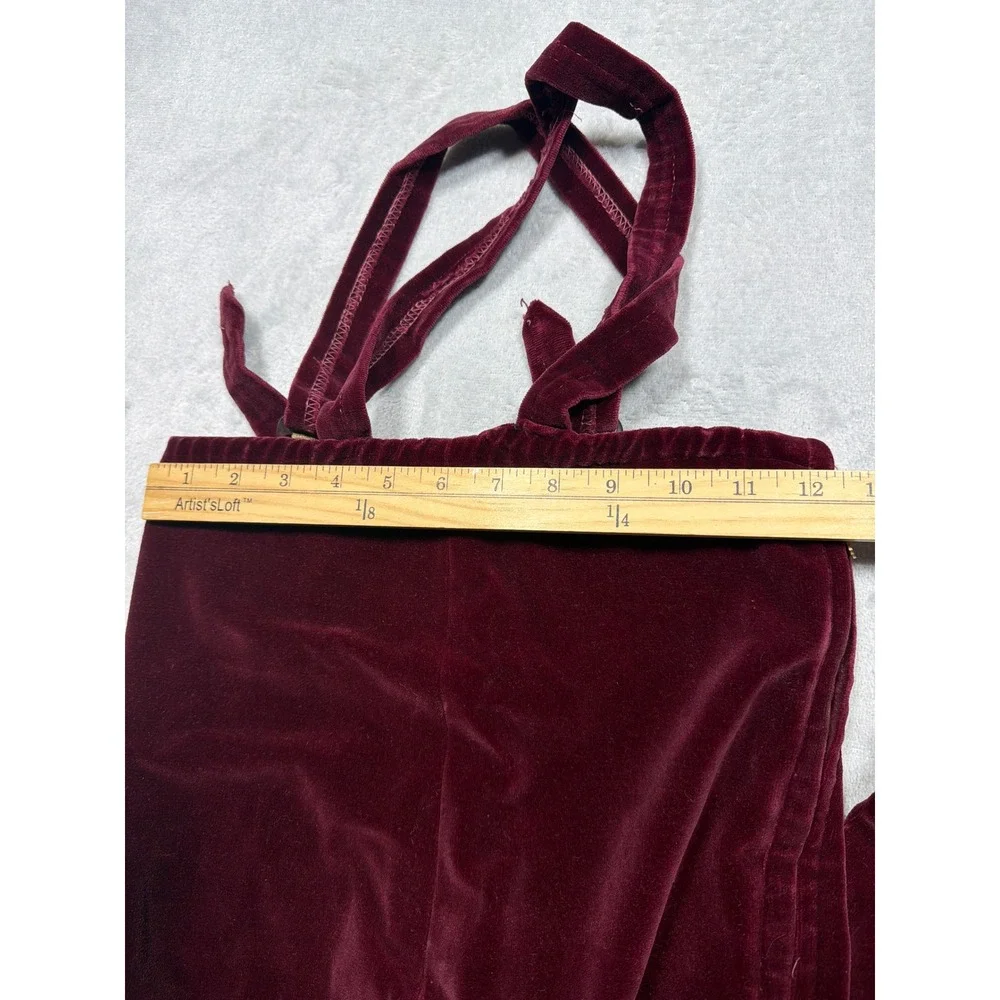 Vintage 1950s Burgundy Velvet Kids 3pc Snowsuit Set Coat Pants‎ Bonnet Fur Trim